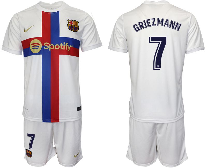 Men 2022-2023 Club Barcelona white away 7 Soccer Jersey